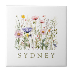Wildflower Custom Name Tile