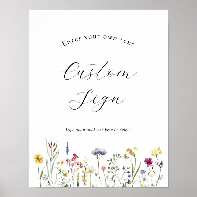 Wildflower Custom Text Sign (Front)