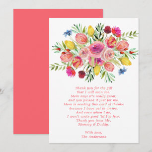 Wildflower Cute Floral Baby Shower Thank You Card