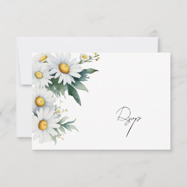 Wildflower daisies rsvp with meal choices (Back)