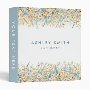 Wildflower Daisy Field 3 Ring Binder
