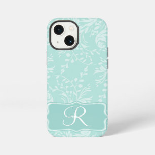 Wildflower damask teal monogram ipad case