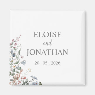 Wildflower Delicate Floral Save The Date Magnet