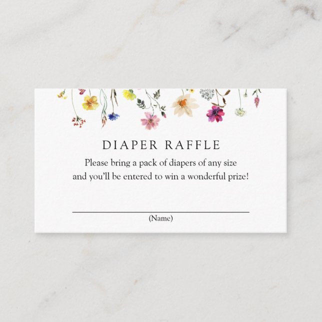 Wildflower Diaper Raffle insert card (Front)