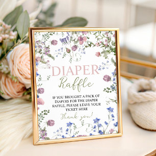 Wildflower Diaper Raffle Sign