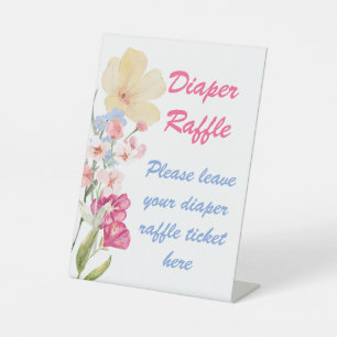 Wildflower Diaper Raffle sign