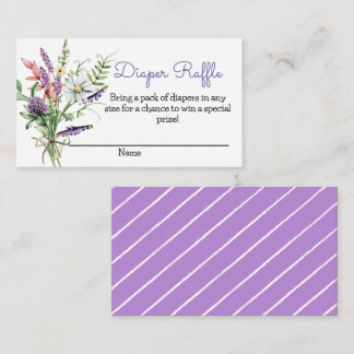 Wildflower Diaper Raffle Ticket Enclosure Card