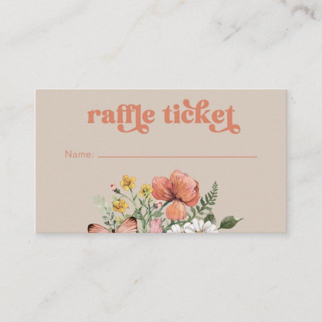 Wildflower Diaper Raffle Ticket Enclosure Card (Front)
