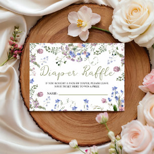 Wildflower Diaper Raffle Tickets Enclosure Card