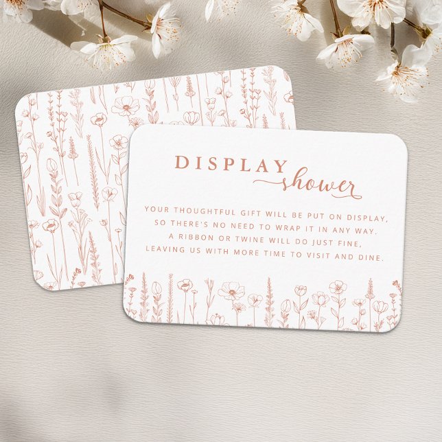 Wildflower Display Shower Baby Shower Terracotta Enclosure Card (Display shower)