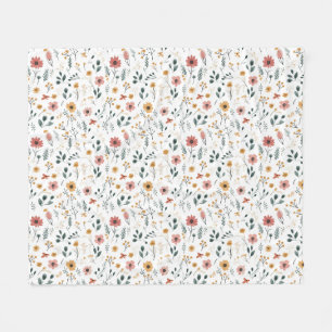 Wildflower Doodle Fleece Blanket