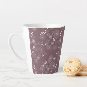 Wildflower Doodles Pattern Latte Mug