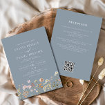 Wildflower Dusty Blue All in One QR Code Wedding Invitation<br><div class="desc">Immerse your guests in the romance of nature with our Boho Wildflower Garden Wedding Invitation. Inspired by the beauty of untamed blooms, this invitation captures the essence of a free-spirited celebration. The enchanting design features delicate wildflowers dancing amidst lush greenery, setting the perfect tone for your garden wedding. The boho-chic...</div>