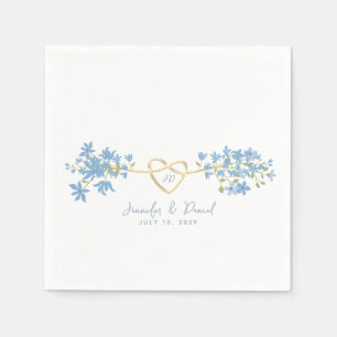 Wildflower Dusty Blue Wedding Napkins