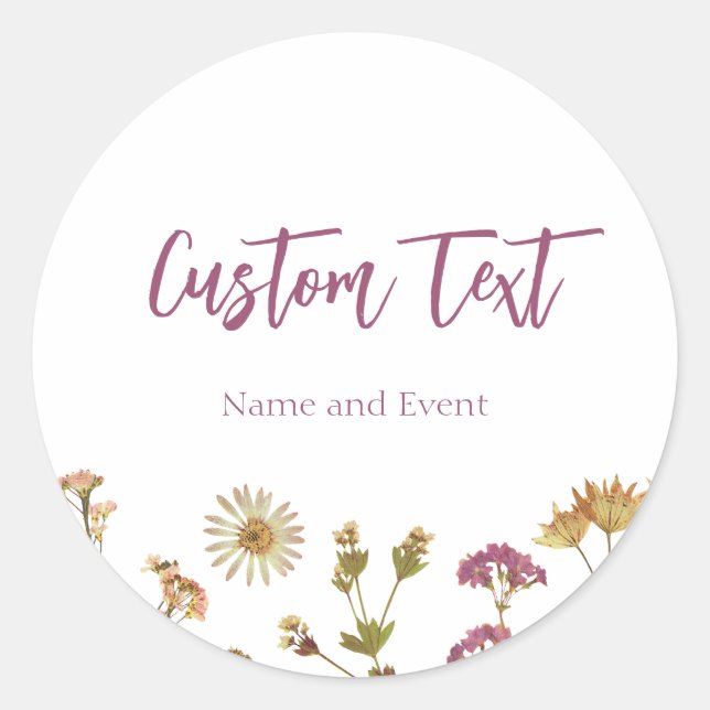 Wildflower Editable Custom Favour Sticker (Front)