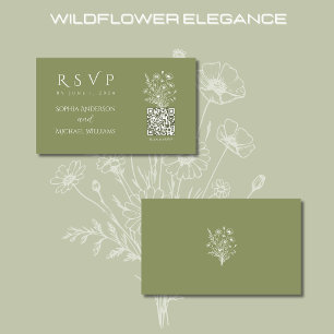 Wildflower Elegance-RSVP-QR code- Business Card