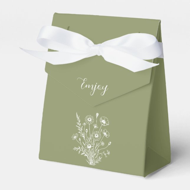 Wildflower Elegance-Wedding  Favor Box (Front Side)