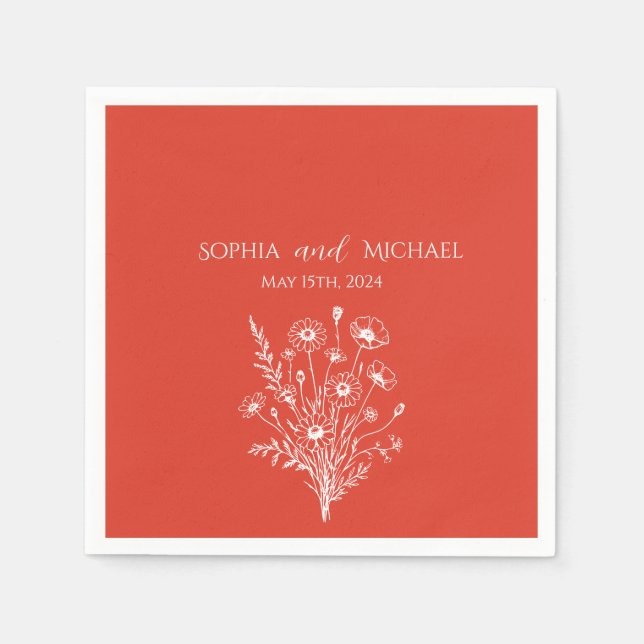 Wildflower Elegance-Wedding- Napkins (Front)