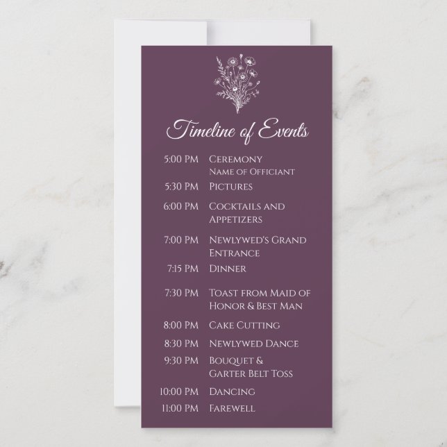 Wildflower Elegance- Wedding Program- (Back)