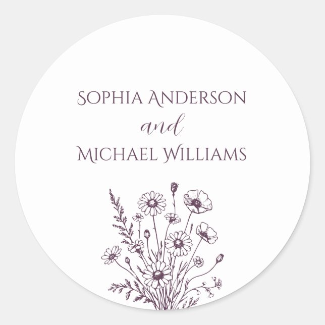 Wildflower Elegance- Wedding Stickers (Front)