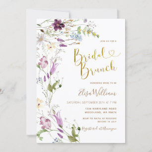 Wildflower Elegant Bridal Brunch Invitation