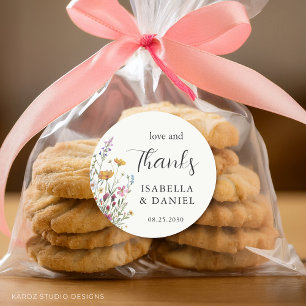 Wildflower Elegant Chic Wedding Favour Classic Round Sticker