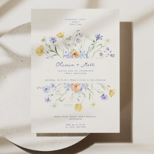 Wildflower Elegant Floral Wedding  Invitation