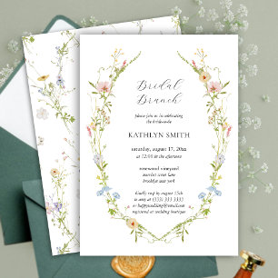 Wildflower Elegant Modern Floral Bridal Brunch Invitation