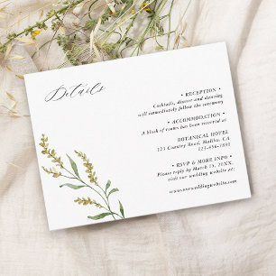 Wildflower Elegant Wedding Details Enclosure Card