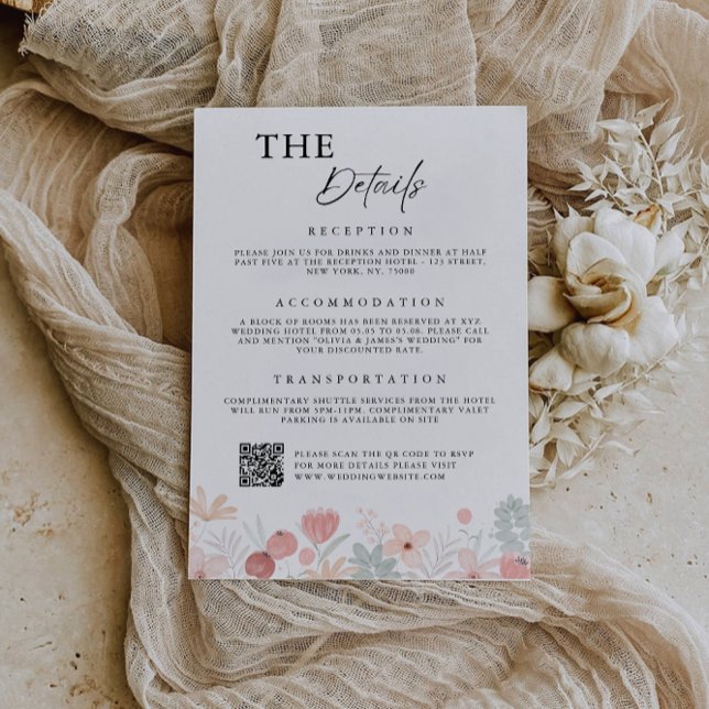Wildflower Enclosure Card-The Details Template (Wildflower Enclosure Card-The Details Template)