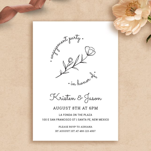 Wildflower Engagement Party Invitation (Wildflower Engagement Party Invitation by Fiesta Valley Print)