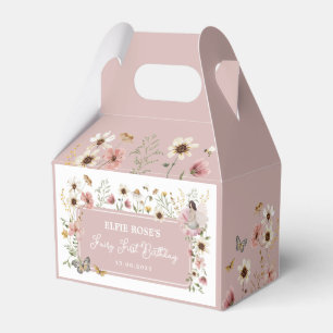 Wildflower Fairy Dusty Pink Garden Tea Party Favor Box