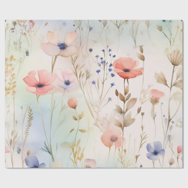 Wildflower Fairy Floral Wrapping Paper  (Flat)