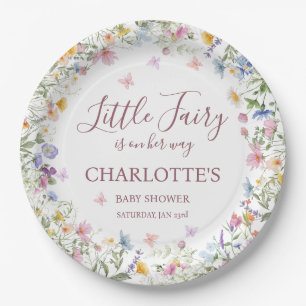 Wildflower Fairy Garden Baby Shower Paper Plates