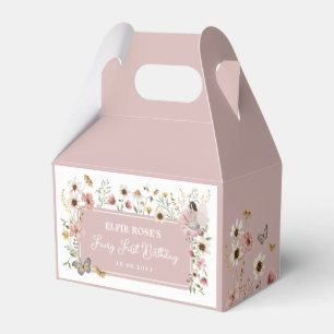 Wildflower Fairy Muted Blush Garden Tea Party Favor Box