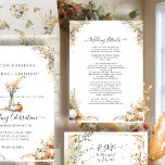 Wildflower Fall Autumn Floral Foliage Wedding Menu Invitation<br><div class="desc">Coordinating Dinner Menu for the Design # MSP0113 Collection. 5" x 7" rectangle vertical design. Simple light and airy, warm muted late Summer wildflowers and pumpkin design suitable for the Summer through Fall seasons. The reverse side has a wildflower tossed pattern, the colour can be changed. A complete set of...</div>