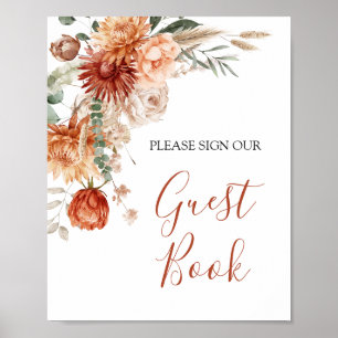 Wildflower Fall in Love Baby Shower Guest Book