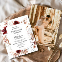 Wildflower Fall Photo Instagram Wedding Invitation