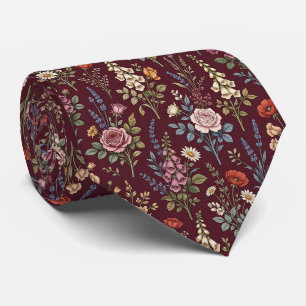 Wildflower Faux Silk English Garden Gentleman's Tie