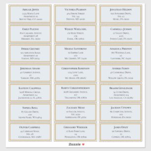 Wildflower Fern Dusty Blue Wedding Guest Address
