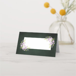 Wildflower & Fern on Forest Green Place Card