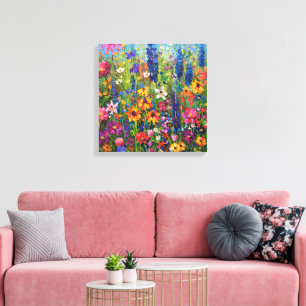 Wildflower field Acrylic painting Canvas Print