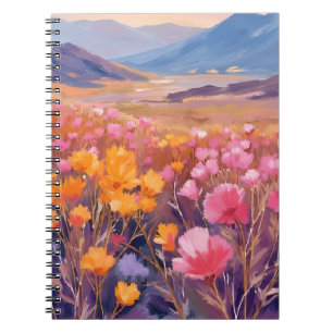 Wildflower Field   Floral Landscape Painting Notebook