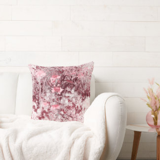 Wildflower Field Impressionism-Mauve Throw Pillow