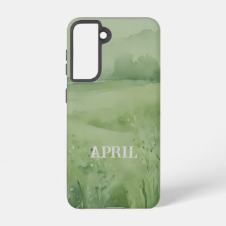 Wildflower field in green watercolor samsung galaxy case