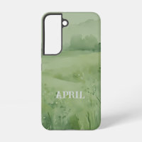 Wildflower field in green watercolor