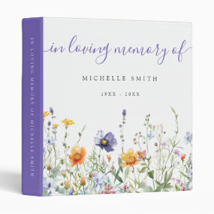 Wildflower Field In Loving Memory Funeral Memorial Binder