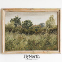 Wildflower Field Vintage Painting