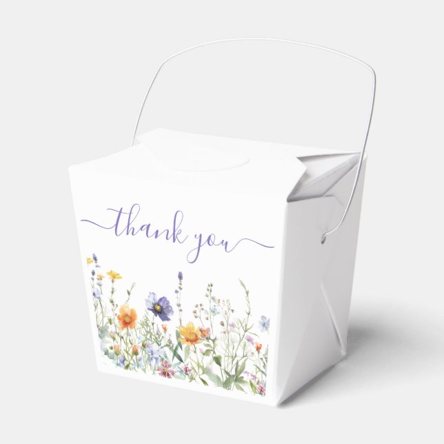 Wildflower Field Wedding Favor Box (Front Side)