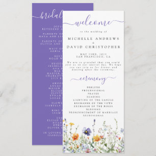 Wildflower Field Wedding Program